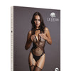 Shots Le Desir Contrast Suspender Bodystocking Black O/S