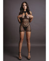 Shots Le Desir Duo Net Open Cup Mini Dress Black O/S