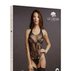 Shots Le Desir Crotchless Rhinestone Halter Teddy Black O/S