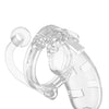 Shots Man Cage Chastity 3.5" Cock Cage w/Plug Model 10 - Clear