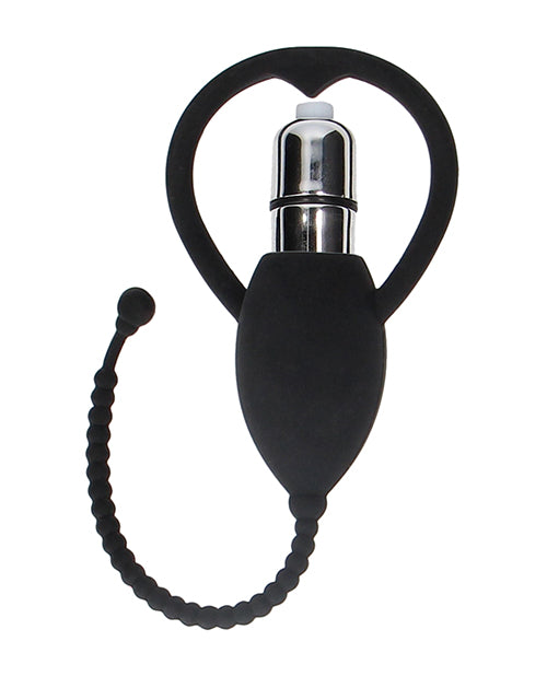 Shots Ouch Urethral Sounding Vibrating Bullet Plug - Black