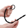 Shots Ouch Urethral Sounding Silicone Plug & Cock Ring Set - Black