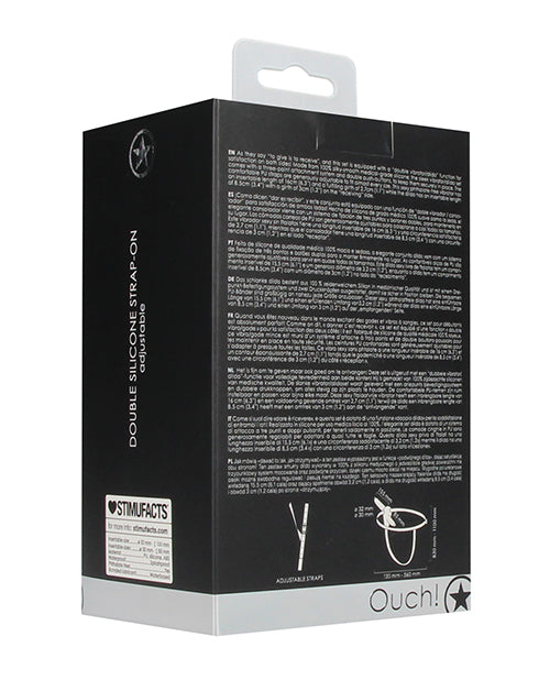 Shots Ouch Double Silicone Strap On  - Black