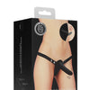 Shots Ouch Double Vibrating Silicone Strap On - Black