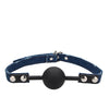 Shots Ouch Silicone Gag w/Denim Straps - Blue