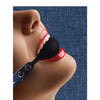 Shots Ouch Silicone Gag w/Denim Straps - Blue
