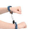 Shots Ouch Denim Metal Handcuffs - Blue