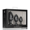 Shots Ouch Rippled Butt Plug Set - Black
