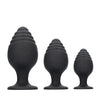 Shots Ouch Rippled Butt Plug Set - Black
