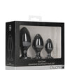 Shots Ouch Diamond Shape Butt Plug Set - Black