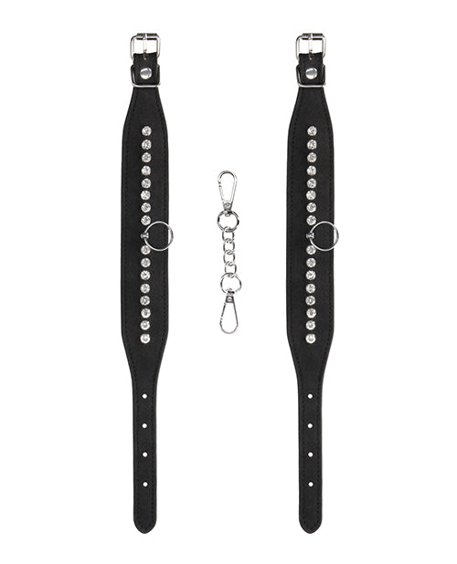 Shots Ouch Diamond Studded Ankle Cuffs - Black