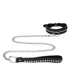 Shots Ouch Diamond Studded Collar w/Leash - Black