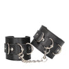 Shots Ouch Black & White Bonded Leather Hand/Ankle Cuffs - Black