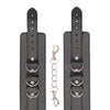 Shots Ouch Black & White Bonded Leather Hand/Ankle Cuffs - Black