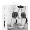 Shots Ouch Black & White Plush Bonded Leather Ankle Cuffs - Black