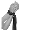 Shots Ouch Black & White Satin Bondage Tie - Black