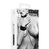 Shots Ouch Black & White Bonded Leather Collar w/Hand Cuffs - Black