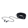 Shots Ouch Black & White Velcro Collar w/Nipple Clamps - Black