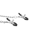 Shots Ouch Black & White Velcro Collar w/Nipple Clamps - Black