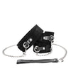 Shots Ouch Black & White Velcro Collar w/Leash & Hand Cuffs - Black