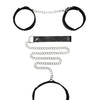 Shots Ouch Black & White Velcro Collar w/Leash & Hand Cuffs - Black