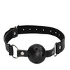 Shots Ouch Black & White Breathable Ball Gag w/Nipple Clamps - Black