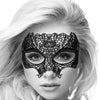 Shots Ouch Black & White Lace Eye Mask - Princess Black