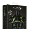 Shots Ouch Chest Bulldog Harness - Glow in the Dark S/M