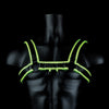 Shots Ouch Chest Bulldog Harness - Glow in the Dark S/M