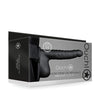 Shots Ouch 8" Ribbed Hollow Strap On w/Balls - Black