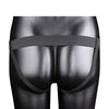 Shots Ouch 8" Ribbed Hollow Strap On w/Balls - Black