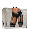 Shots Ouch Vibrating Strap On Thong w/Adjustable Garters - Black M/L