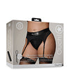 Shots Ouch Vibrating Strap On Thong w/Adjustable Garters - Black XL/XXL