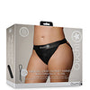 Shots Ouch Vibrating Strap On Panty Harness w/Open Back - Black XL/XXL
