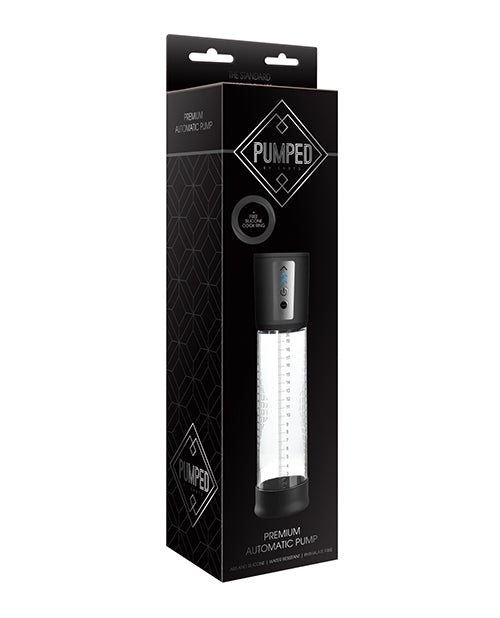 Shots Pumped Premium Automatic Pump w/Free Silicone Cock Ring - Clear