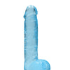 Shots RealRock Realistic Crystal Clear 6" Dildo w/Balls - Blue