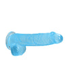 Shots RealRock Realistic Crystal Clear 6" Dildo w/Balls - Blue