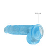 Shots RealRock Realistic Crystal Clear 6" Dildo w/Balls - Blue