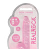 Shots RealRock Realistic Crystal Clear 6" Dildo w/Balls - Pink
