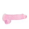 Shots RealRock Realistic Crystal Clear 6" Dildo w/Balls - Pink