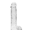 Shots RealRock Realistic Crystal Clear 6" Dildo w/Balls -  Transparent Clear