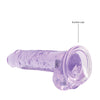 Shots RealRock Realistic Crystal Clear 7" Dildo w/Balls - Purple