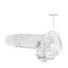 Shots RealRock Realistic Crystal Clear 7" Dildo w/Balls - Transparent Clear
