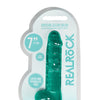 Shots RealRock Realistic Crystal Clear 7" Dildo w/Balls - Turquoise