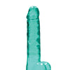 Shots RealRock Realistic Crystal Clear 7" Dildo w/Balls - Turquoise