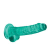 Shots RealRock Realistic Crystal Clear 7" Dildo w/Balls - Turquoise