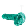Shots RealRock Realistic Crystal Clear 7" Dildo w/Balls - Turquoise