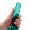 Shots RealRock Realistic Crystal Clear 7" Dildo w/Balls - Turquoise