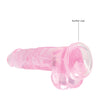 Shots RealRock Realistic Crystal Clear 8" Dildo w/Balls - Pink