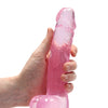 Shots RealRock Realistic Crystal Clear 8" Dildo w/Balls - Pink
